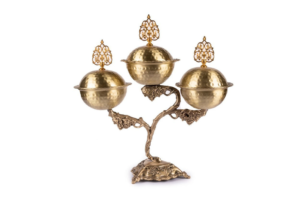 High-Quality Hand-Engraved Yellow Copper Snack Bowl