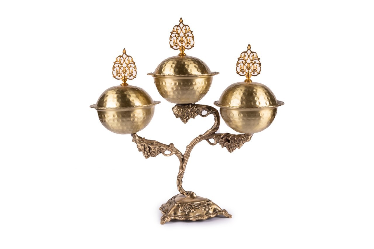 High-Quality Hand-Engraved Yellow Copper Snack Bowl