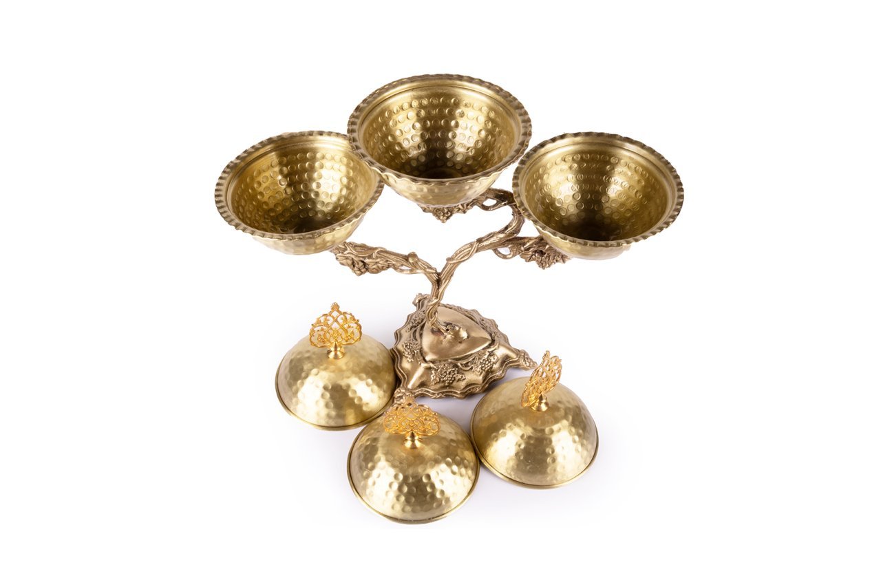 High-Quality Hand-Engraved Yellow Copper Snack Bowl