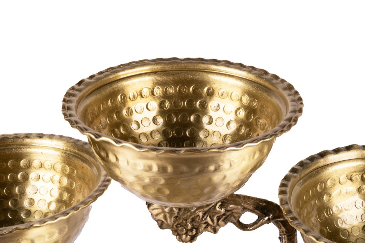 High-Quality Hand-Engraved Yellow Copper Snack Bowl
