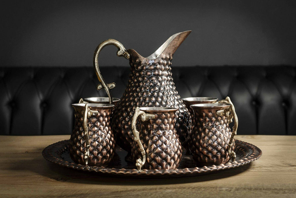 “Keops” Copper Pitcher Set (8-Piece)