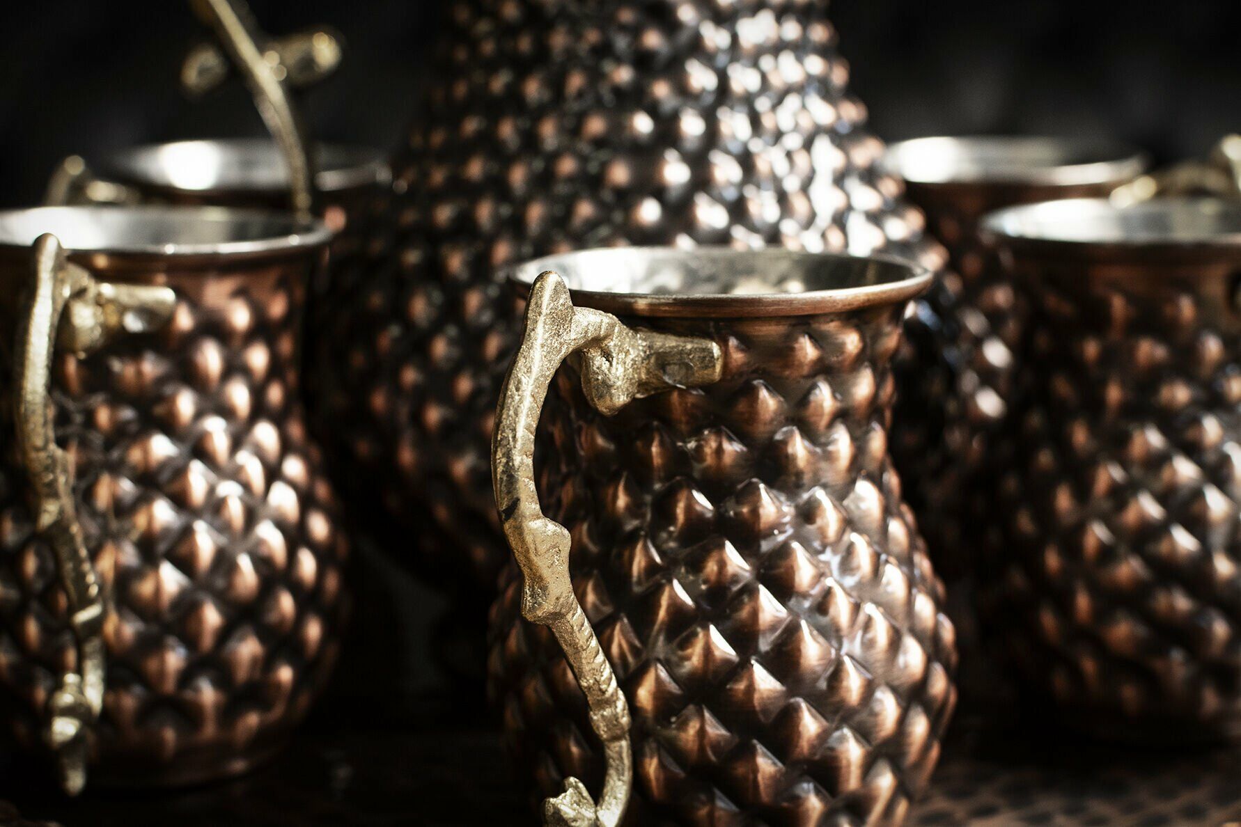 “Keops” Copper Pitcher Set (8-Piece)